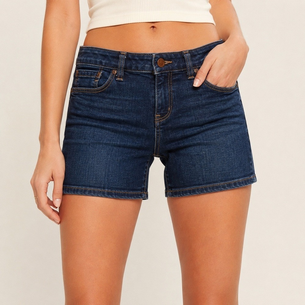 Pilcro Anthropologie Stet Denim Shorts Dark Wash Stretch Size 26